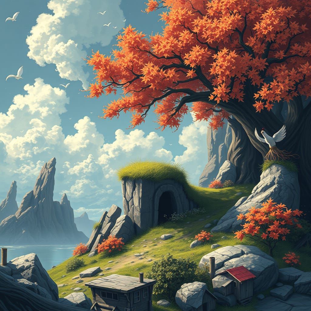 Mysterious Bird Trapped in Ancient Tree