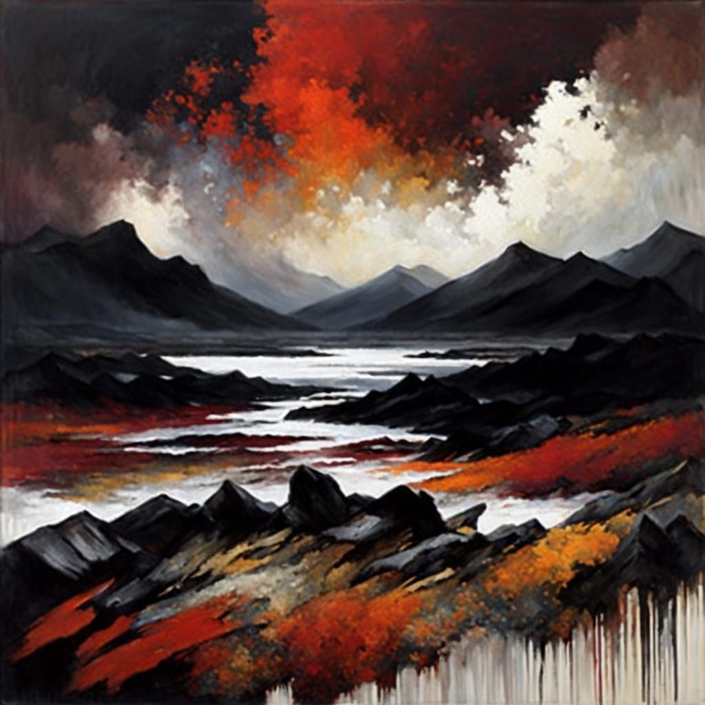 Kaleidoscopic Landscape in Expressionist Impasto Style