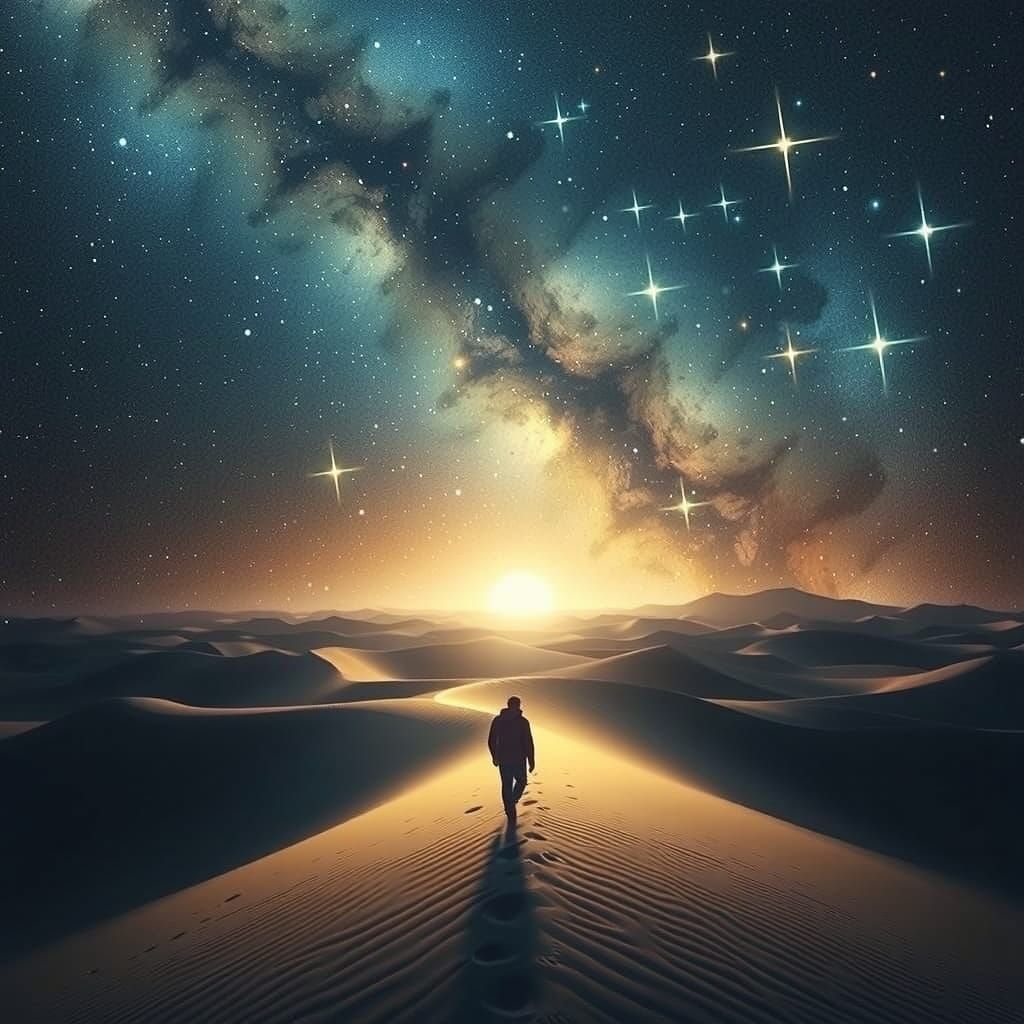 Starlit Dunes: A Dreamy, Surreal Landscape