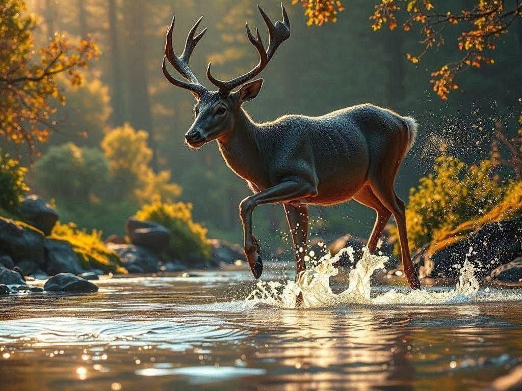 Ethereal River Crossing in Vibrant Fantasy