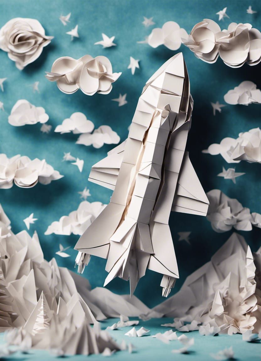 Dreamy Origami Space Shuttle Flight