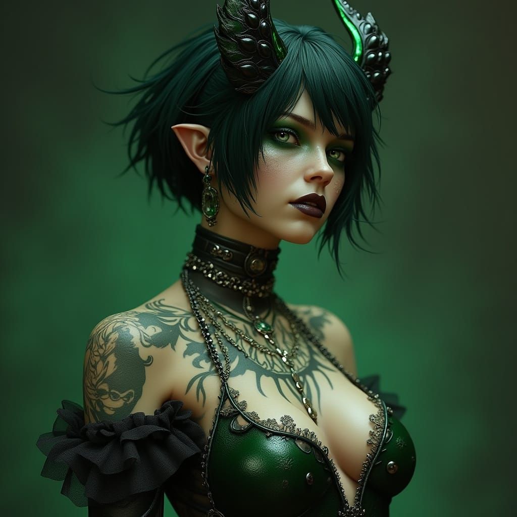 Ethereal Envy Demon in Dark Fantasy Aesthetic
