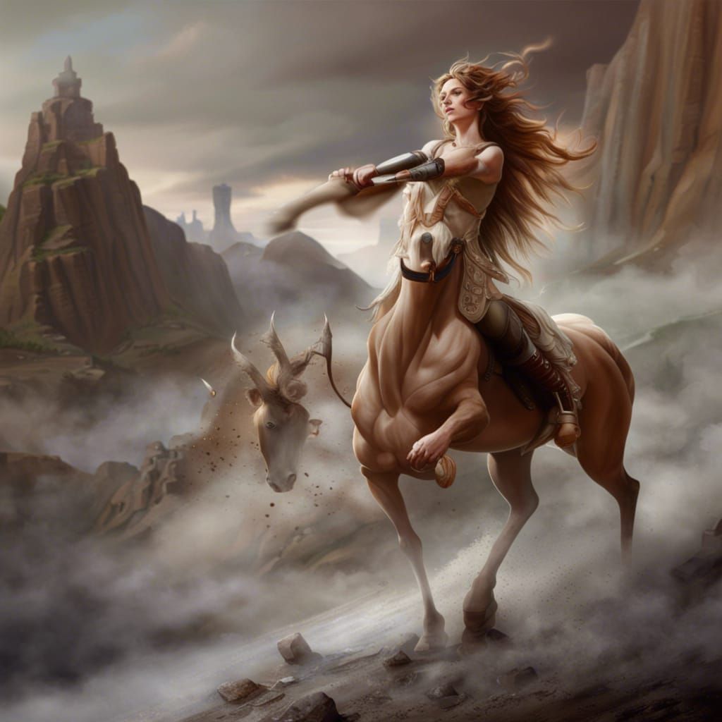 Epic Centaur in a Dramatic Digital Painting