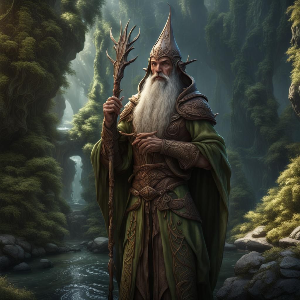 Wise Elven Hermit in Myth Drannor: Fantasy Art