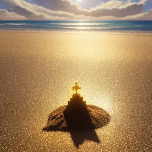 Anime Sandcastles at Sunset in 3D