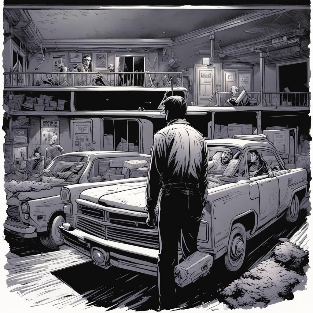 Motel Worker Horror in Comic Book Art