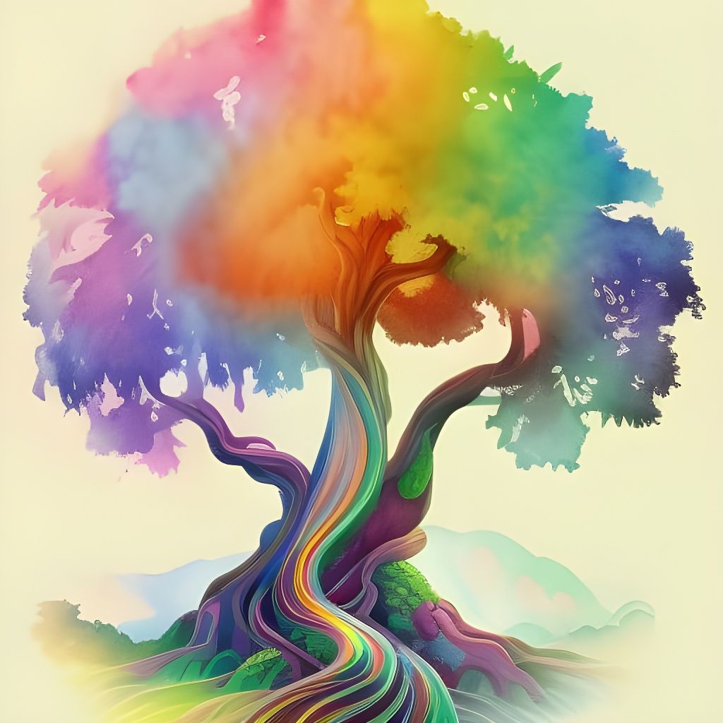 Rainbow Tree of Life: Detailed Concept Art