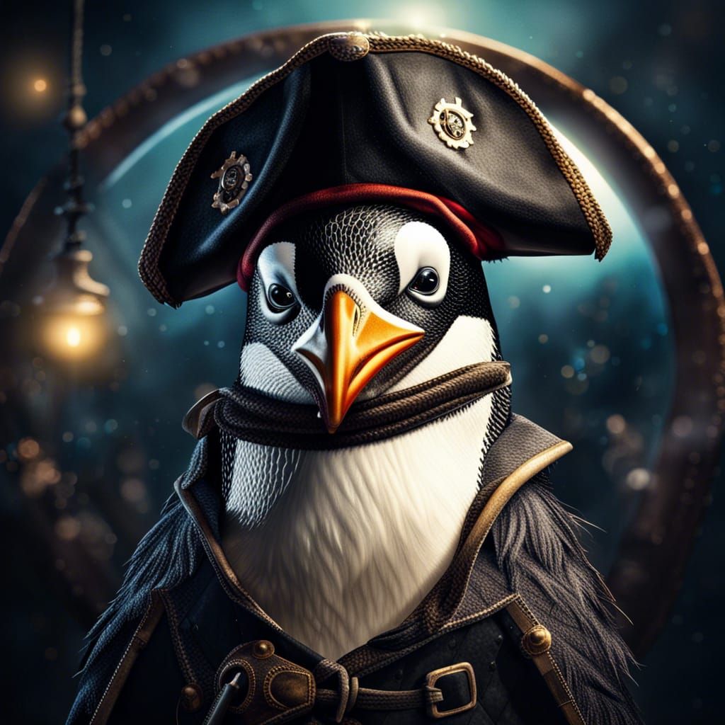 Penguin Pirate Surrounded by Magic Circle