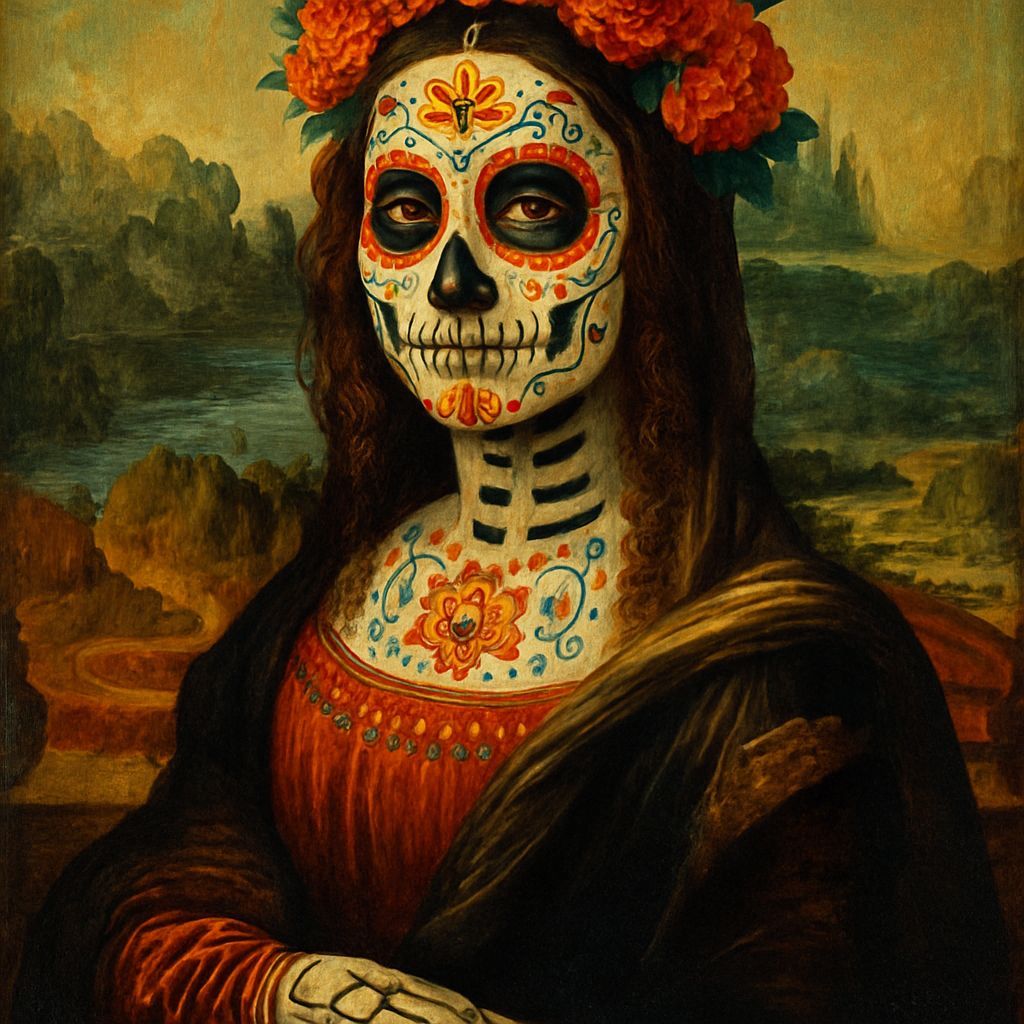 Mona Lisa in Day of the Dead Style