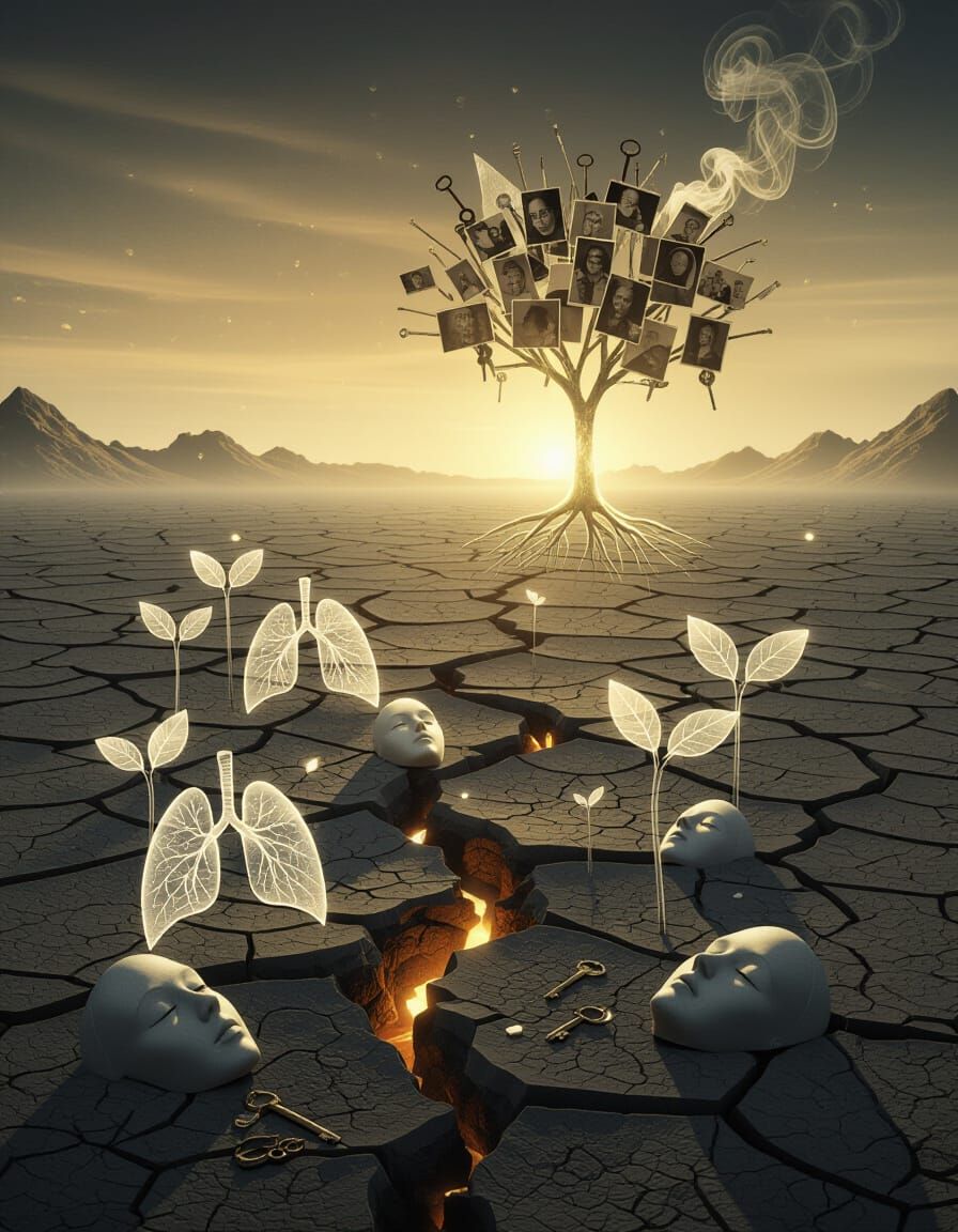 Surreal Rebirth After Apocalypse: Light Emerges from Ash