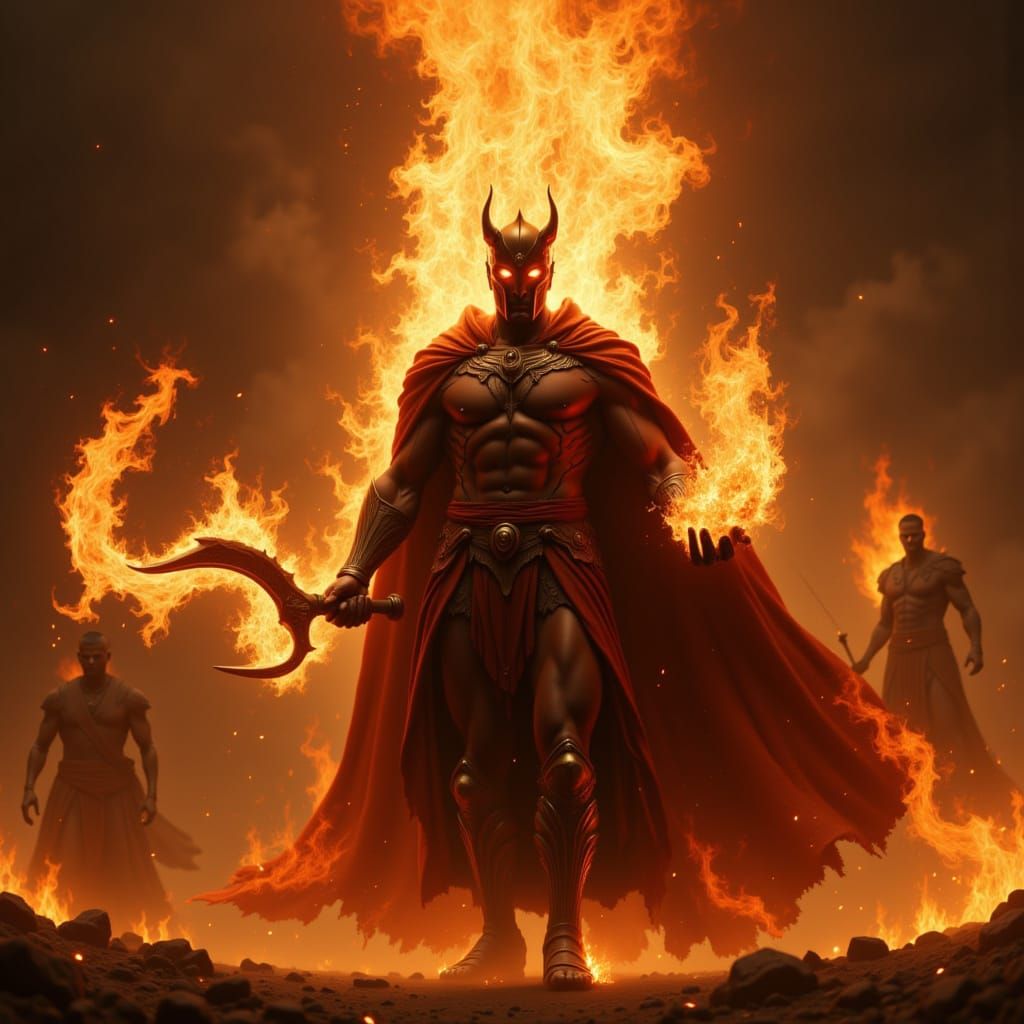 Wrathful Fire God in Dark Deity Style