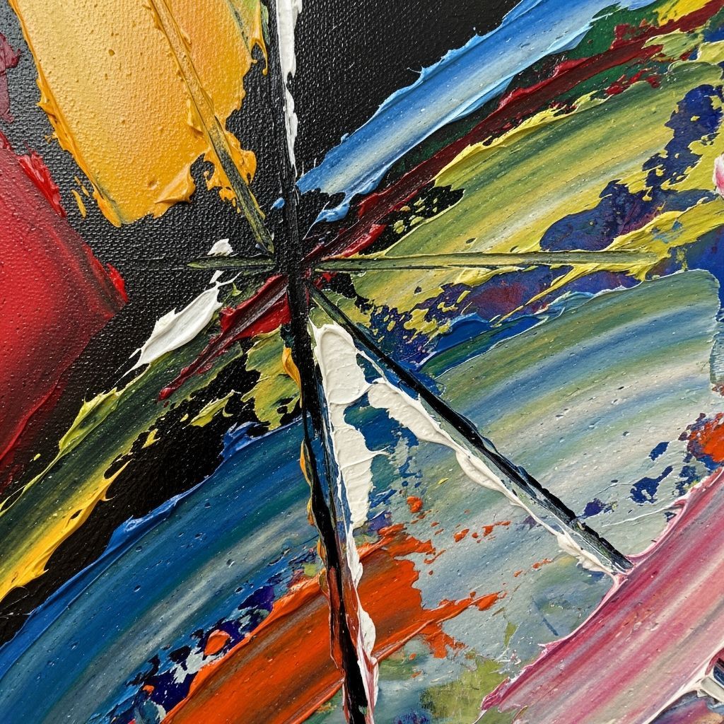 Abstract Impasto Painting with Heavy Brushstrokes