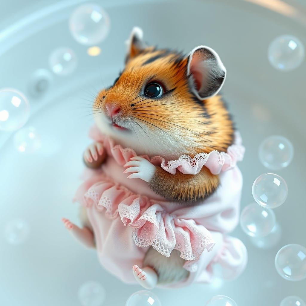 Whimsical Hamster in Pastel Paradise