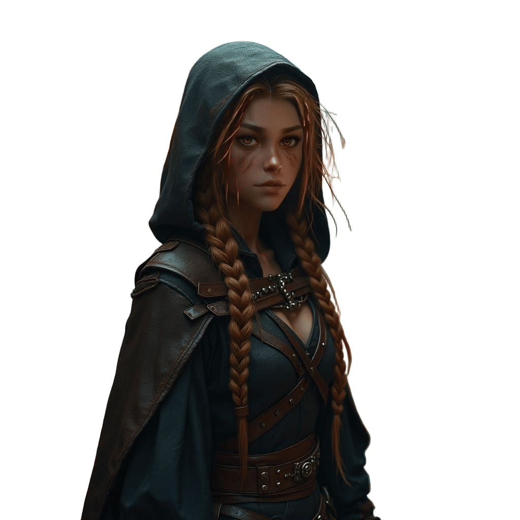 Anime Style Wild Elf Thief in Shadows