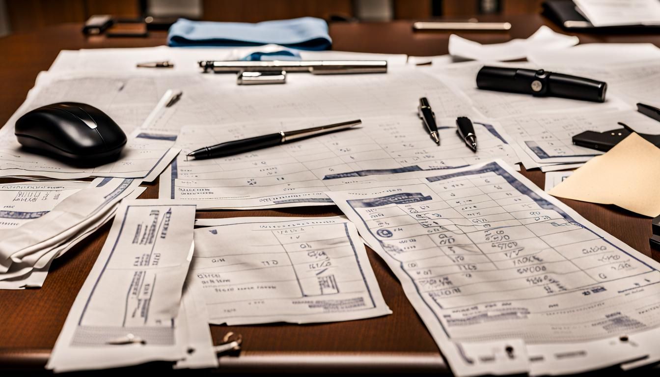 Evidence Displayed on Table in Police Station