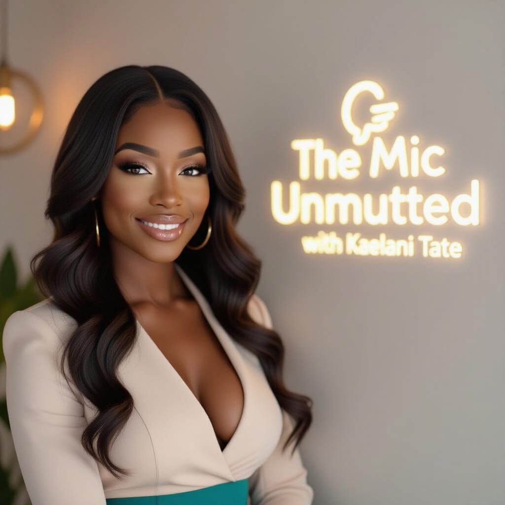 Confident Black Woman Portrait with Studio Lighting