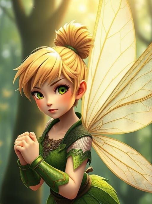 Whimsical Tinkerbell in Enchanted Forest