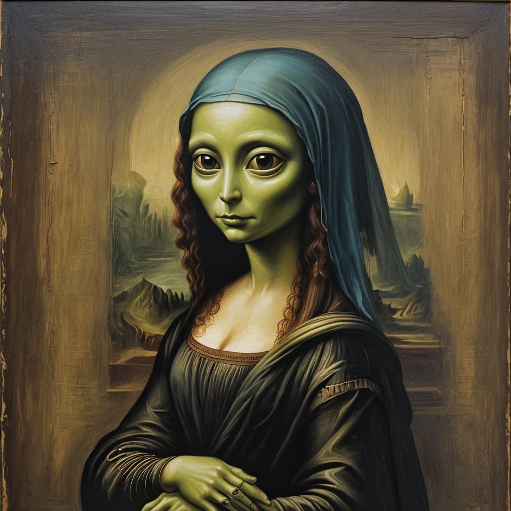 Alien as Mona Lisa Painting