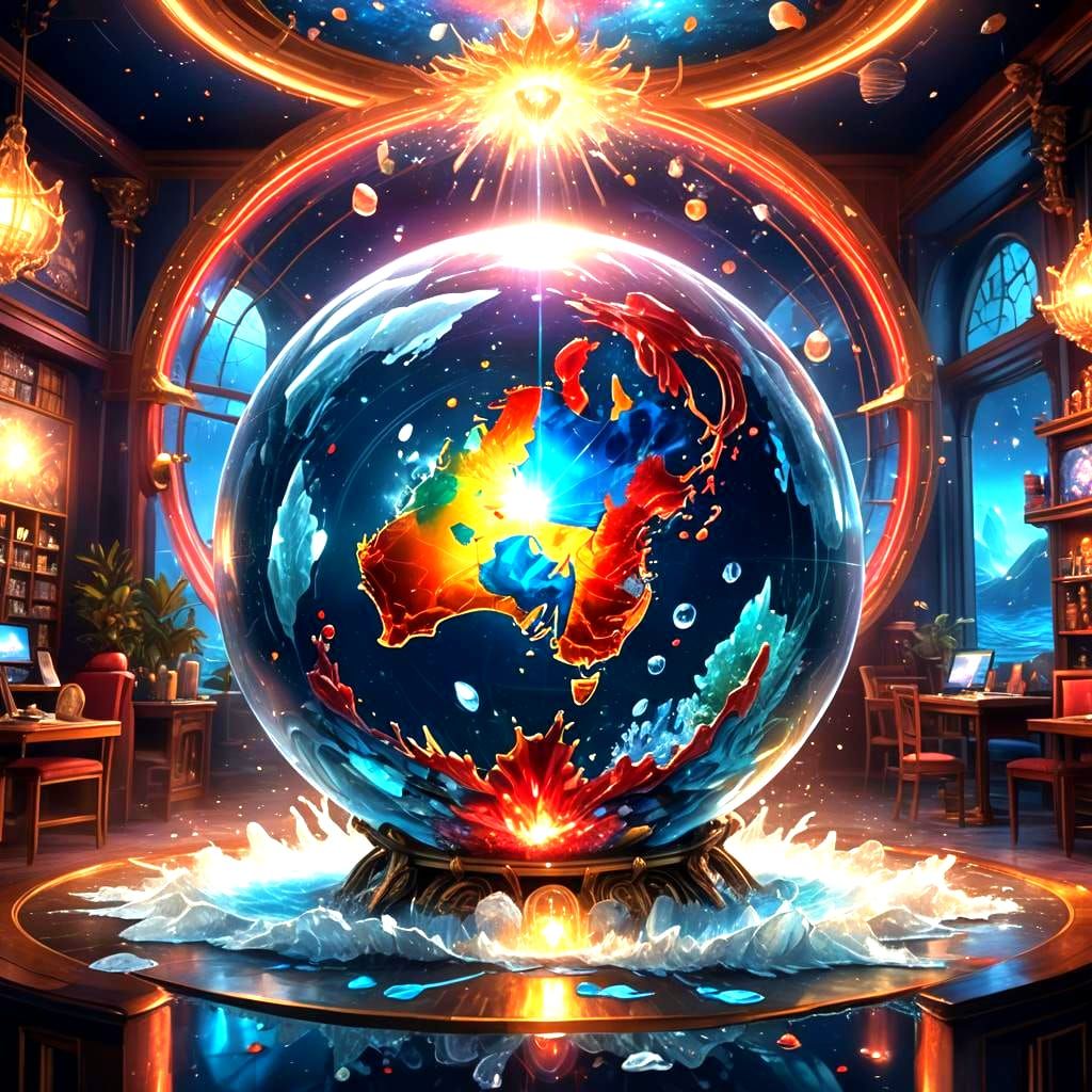 Crystal Orb: Australia Map in a Fantastical Style
