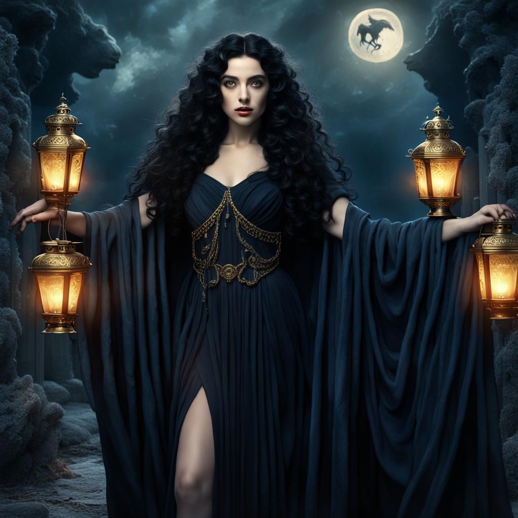 Greek Goddess Hekate in Hades, Digital Art