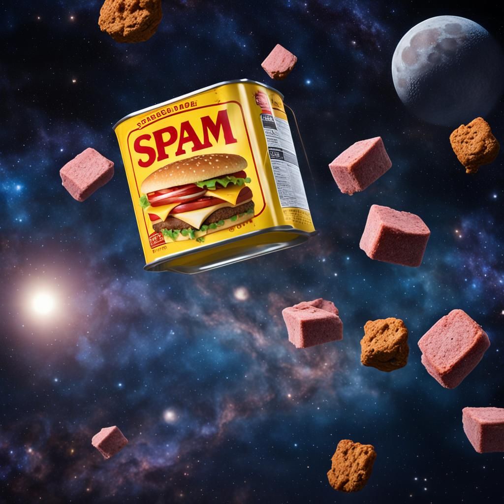 Can of Spam Drifting Through Space