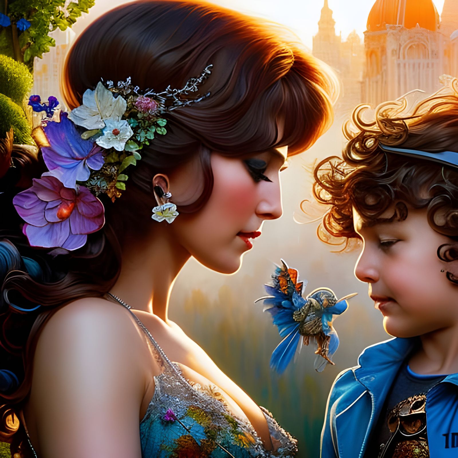 Happy Family Portrait in Hyperdetailed Digital Art