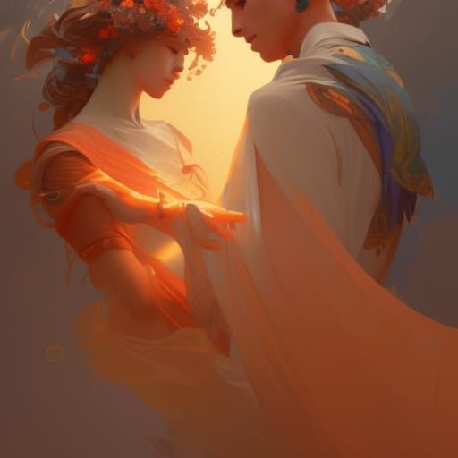 Beautiful Love Concept Art in Dynamic Lighting