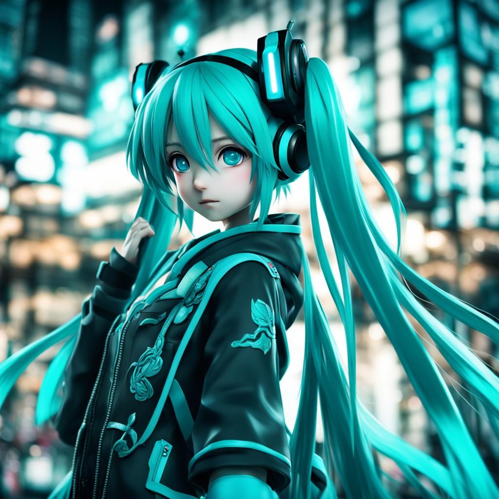 Hyperrealistic Hatsune Miku with Intricate Details
