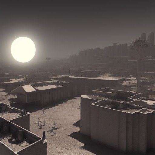 Futuristic City on the Moon: Shin Hanga Moonscape
