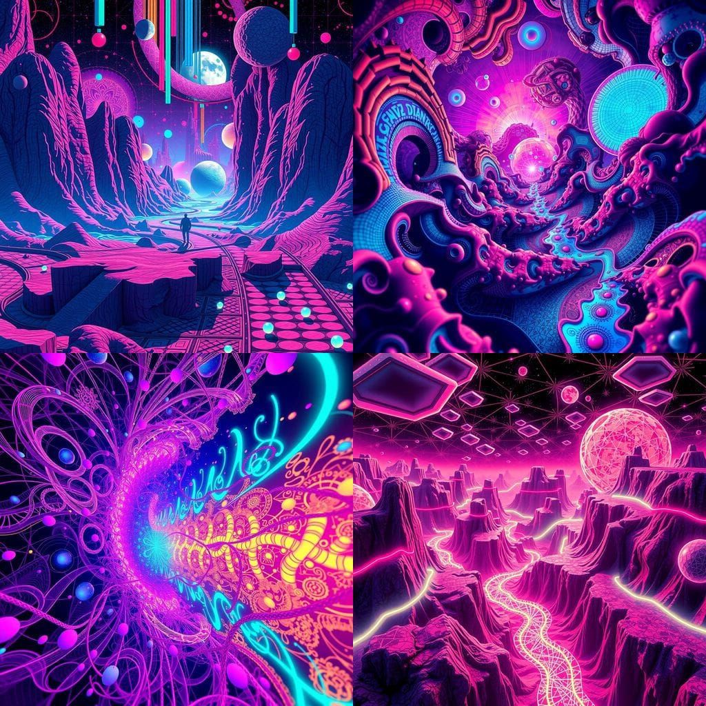 Abstract Reality Glitch Vector Fractal with Zentangle