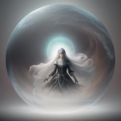 Mystical Orb: Hyper-Realistic Digital Art Portrait