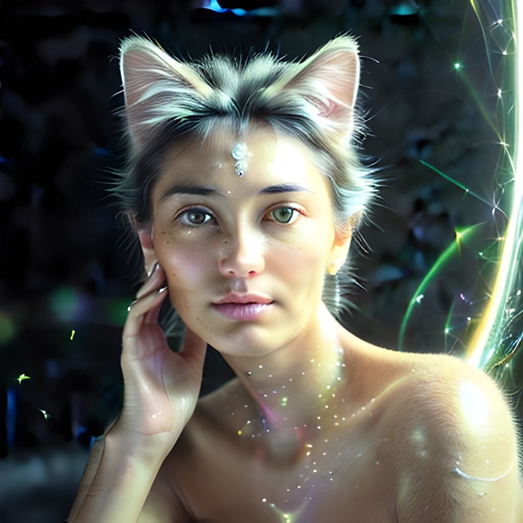 Cats on Antique Furniture with Magical Light