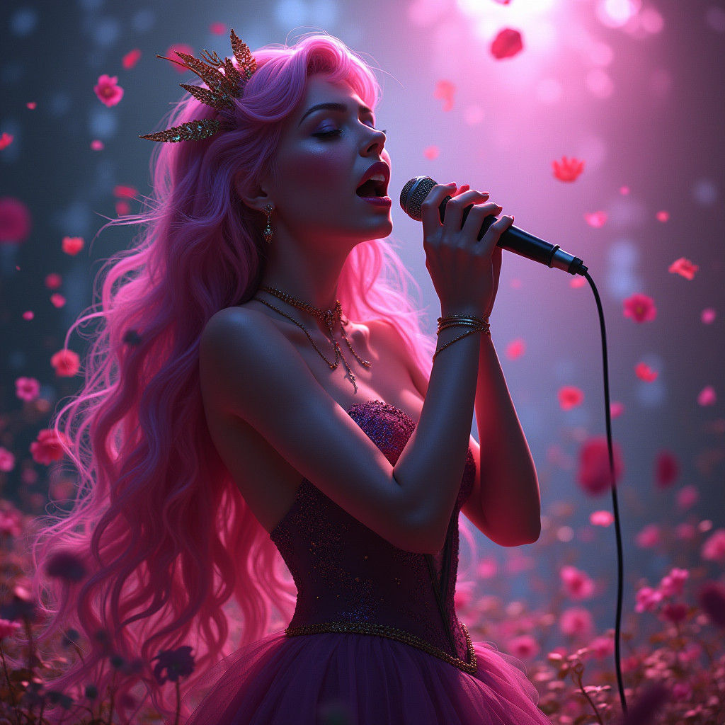 Black Pink Singing: Detailed Matte Painting