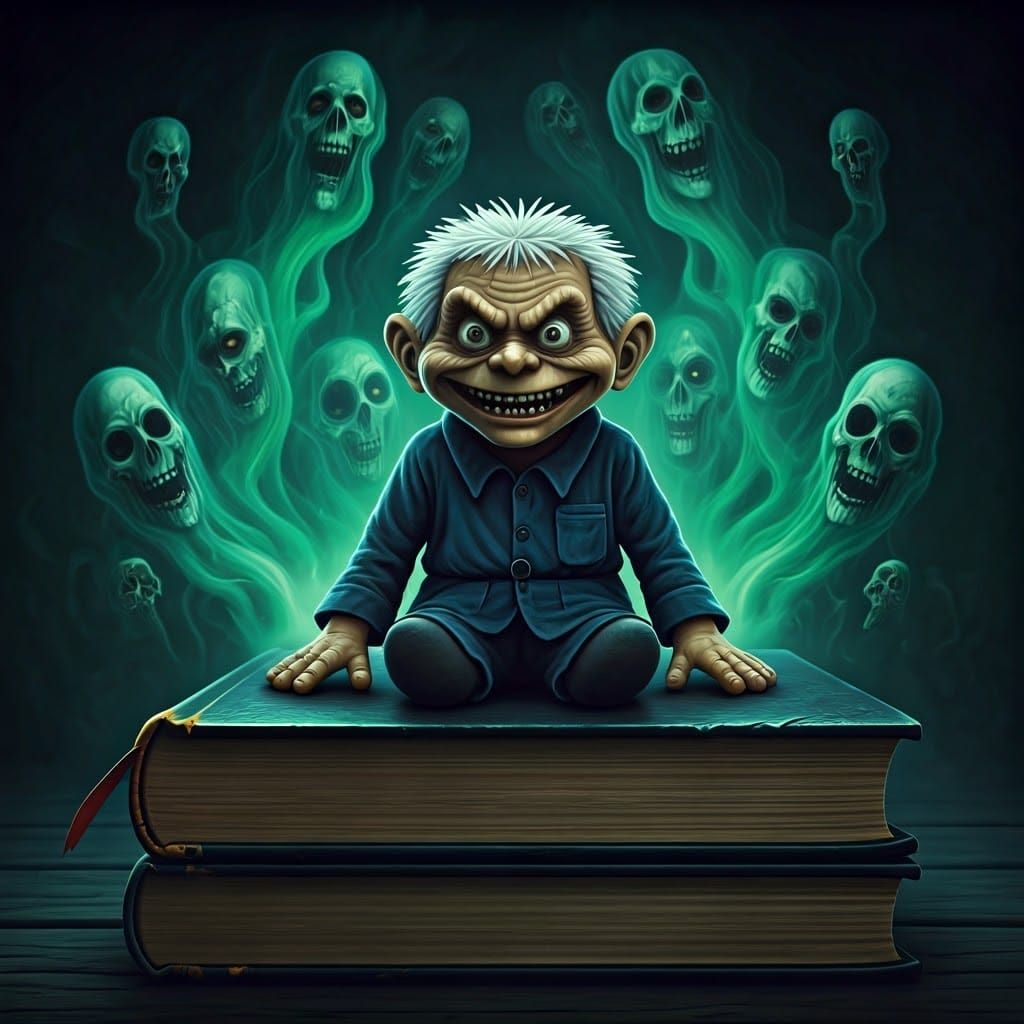 Slappy the Puppet's Evil Grin in Horror Art