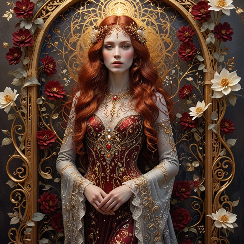 Ethereal Portrait in Iridescent Opulence