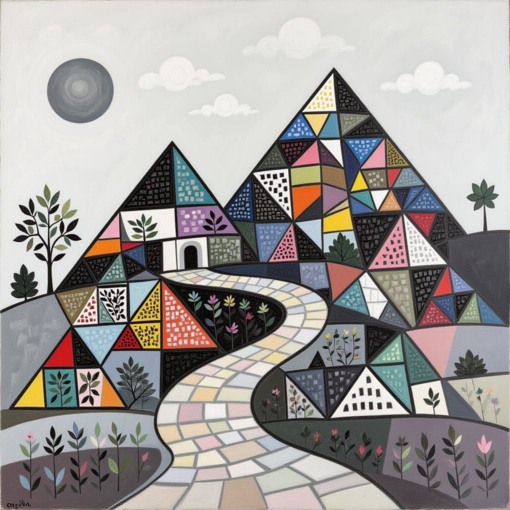 Hyperdetailed Charcoal Drawing of Abstract Geometric Forms