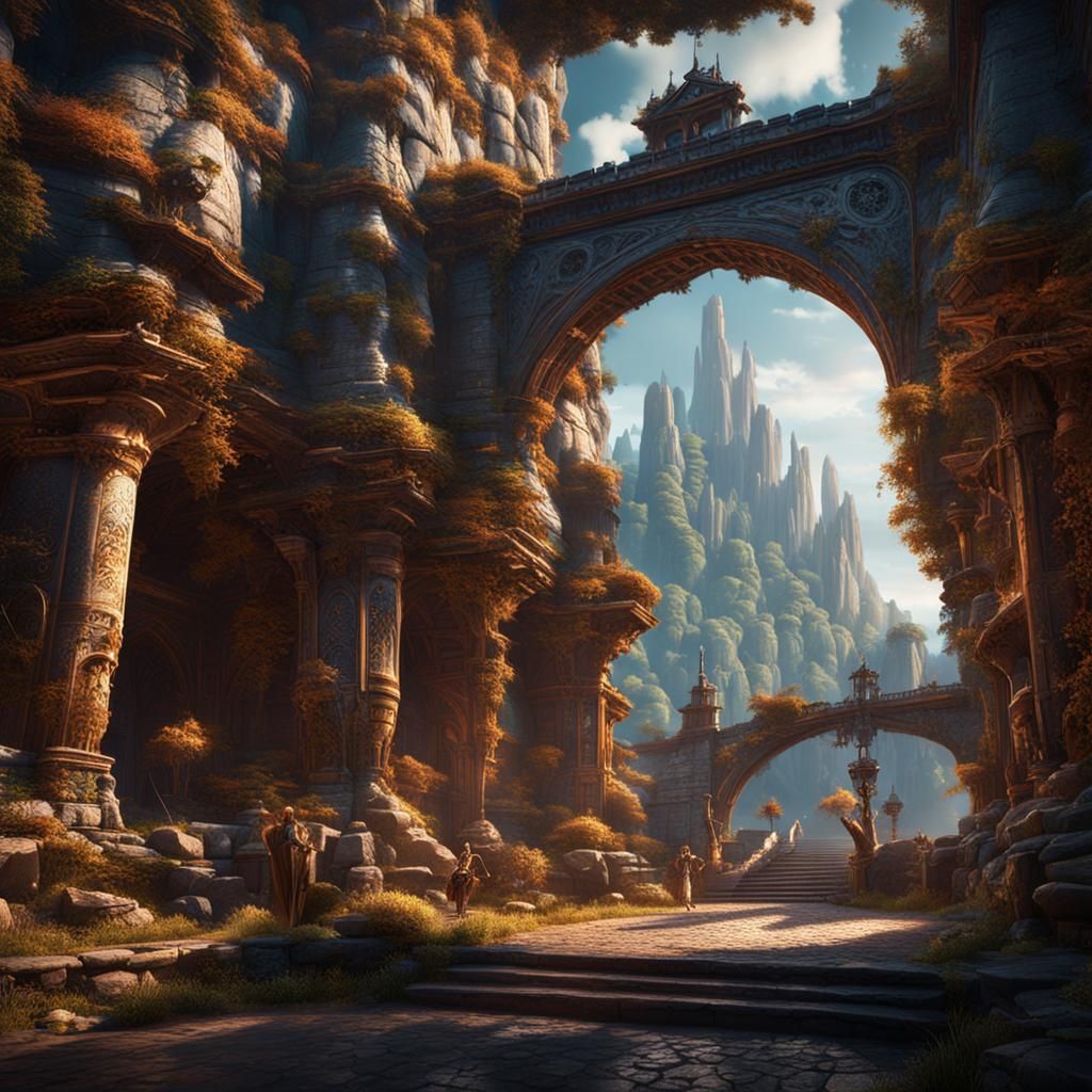 Fantastical Matte Painting with Intricate Details