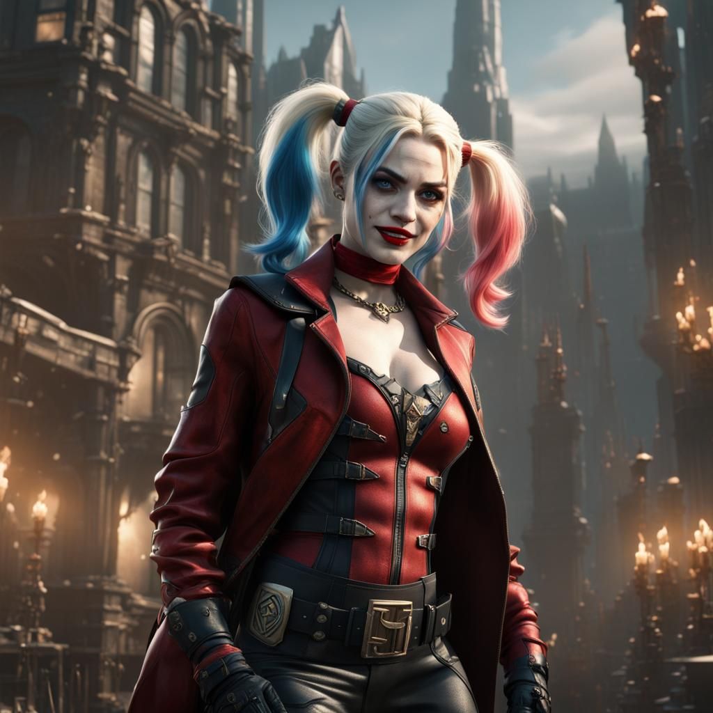 Harley Quinn in Middle-earth: A Detailed Matte Painting