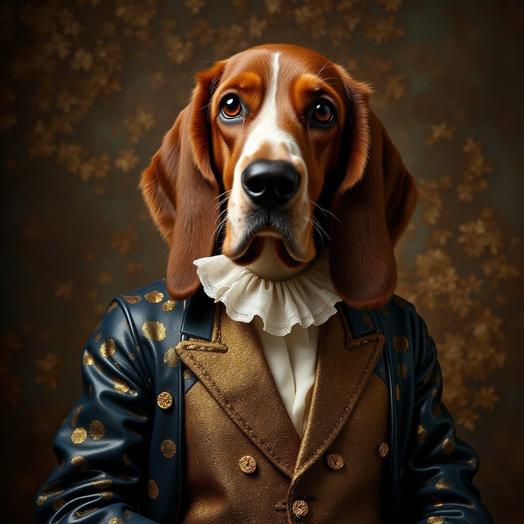Distinguished Basset Hound as English Nobleman