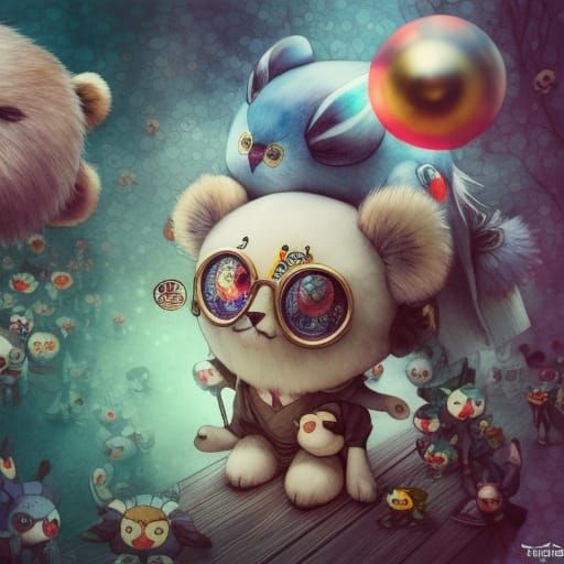 Magical Teddy Bears in Comicbook Style