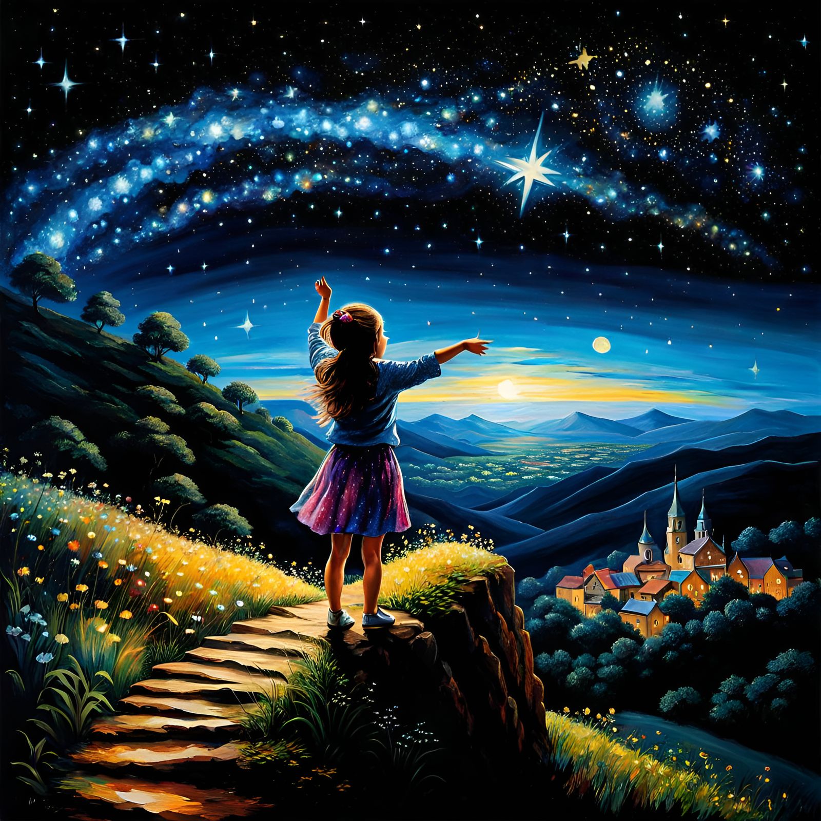 "Up above the world so high, like a diamond in the sky...." from Twinkle Twinkle lil Star