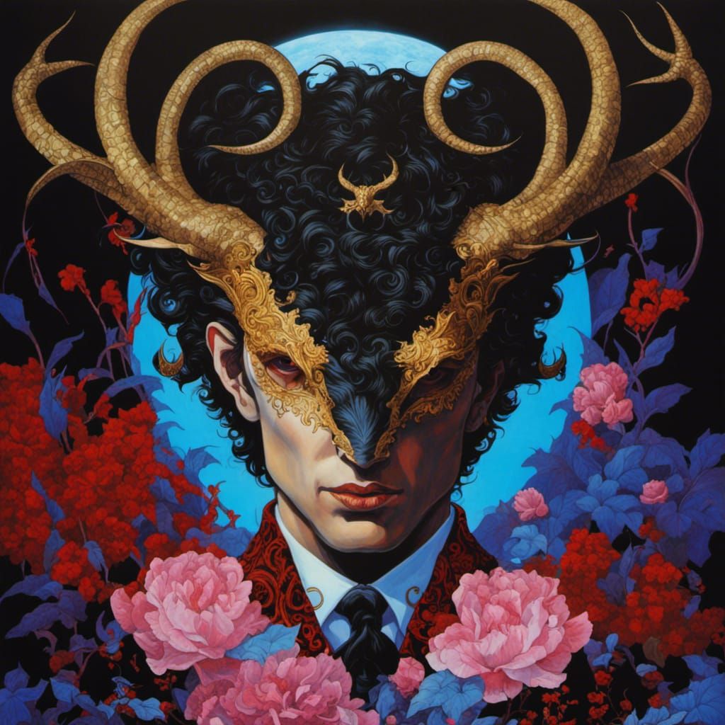 Dark Horned Satyr in Neo-Gothic Style