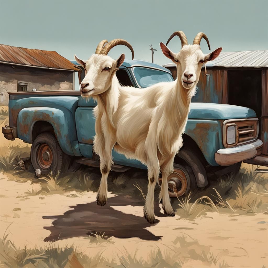 Goats on a Farm: Photorealistic Sketchlab Landscape