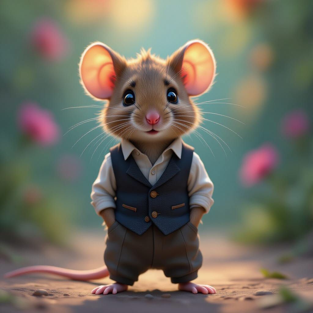 Charming Mouse in Hyperrealistic Style