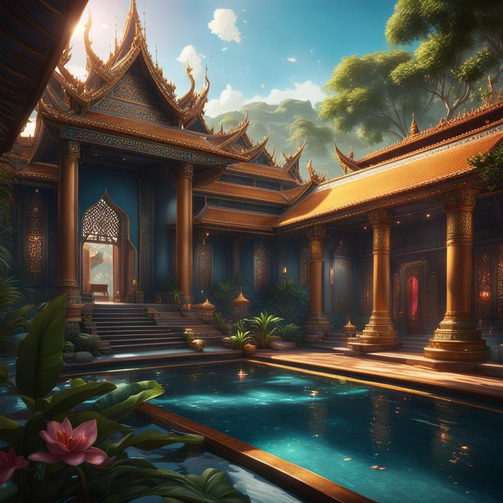 Thai Spa in School: Detailed Matte Painting
