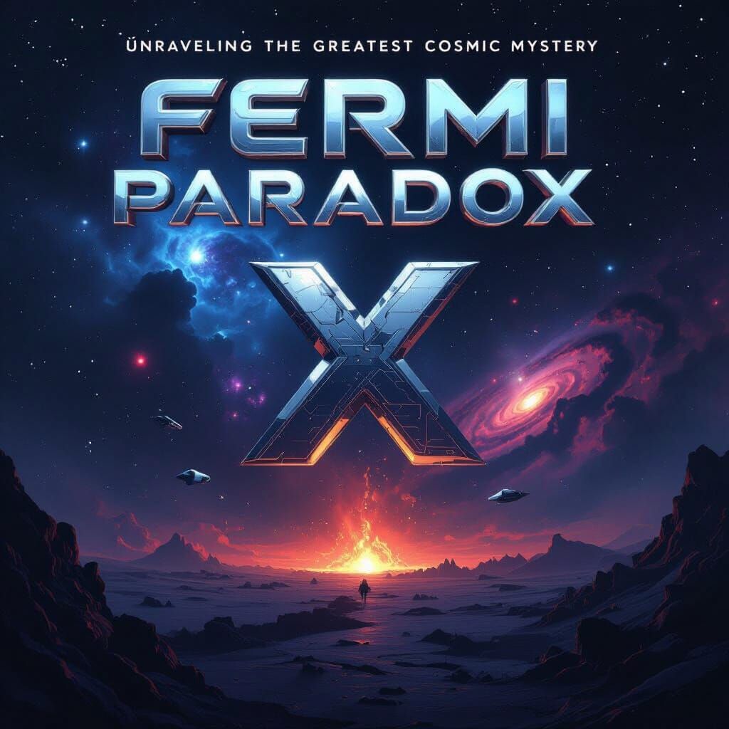 Fermi Paradox X Book Cover: Sci-Fi Deep Space Art