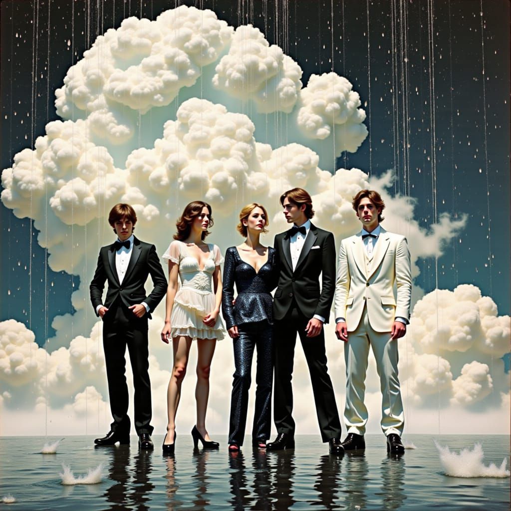 1980s Fashion Shoot in Glittering Neon Rain