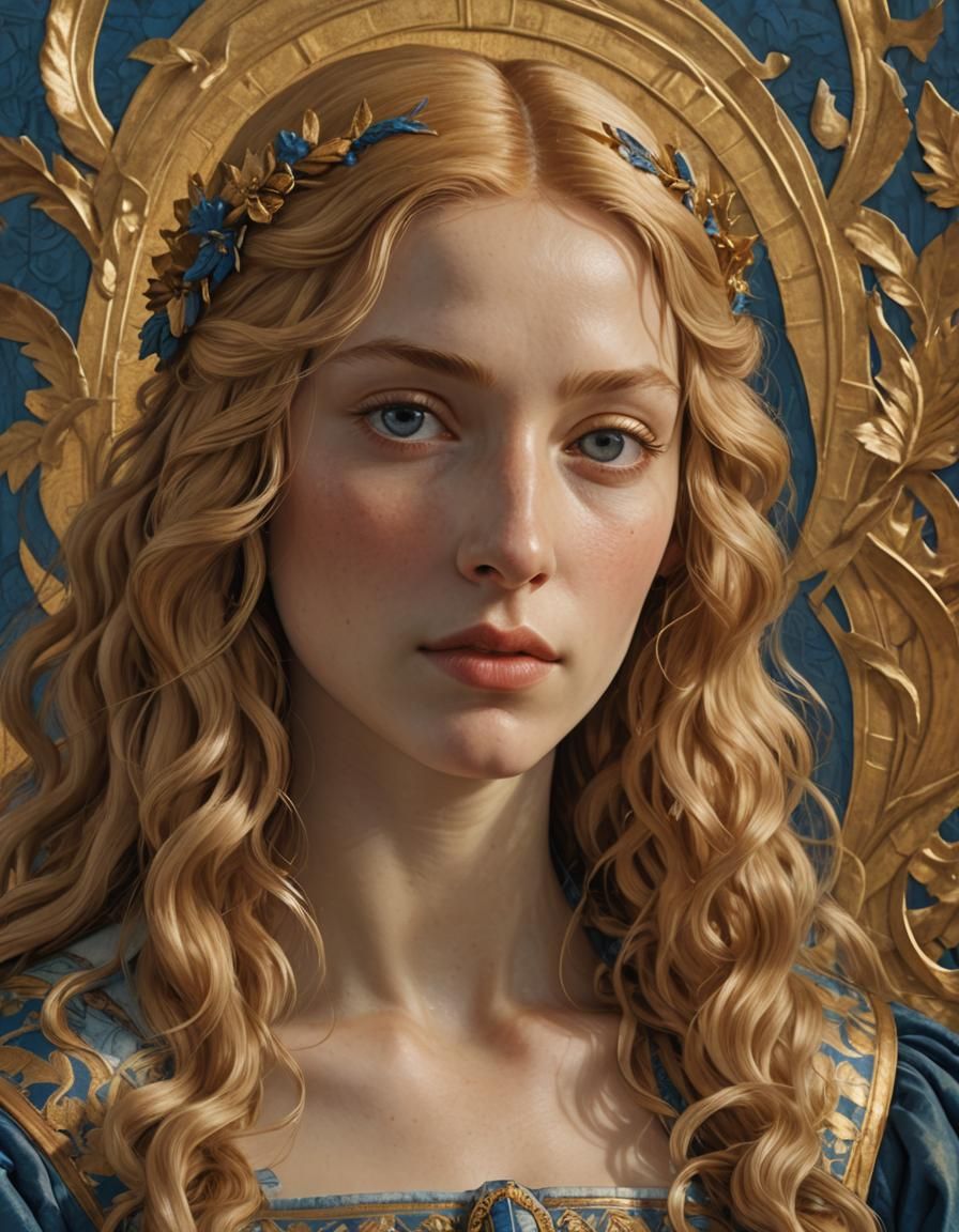 Golden Haired Girl: Italian Renaissance Portrait