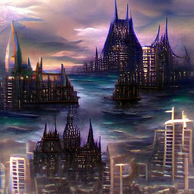 Submerged Gothic Cityscape: Atlantis