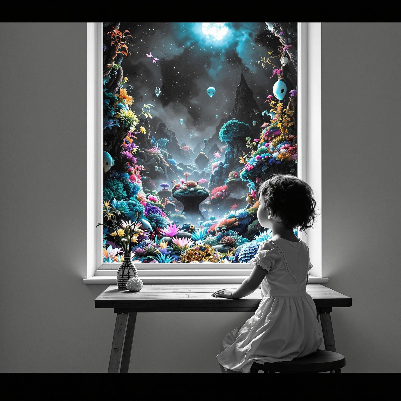 Whispers from a Forgotten Galaxy in High Contrast Black and...